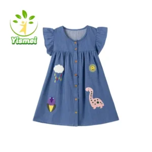 Denim Summer Skirt with Appliqué