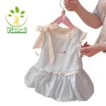 Girls cotton plaid skirt