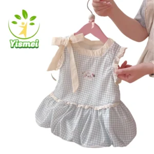 Girls cotton plaid skirt